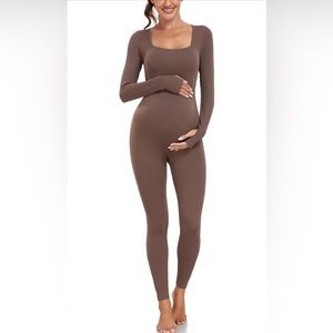Maternity Seamless One Piece Bodysuit Ribbed - S